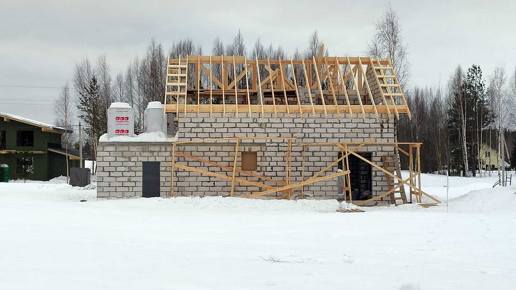 Установка металлочерепицы на крышу дома из газобетона в деревне Скотное 3 IMG 20220304 085253