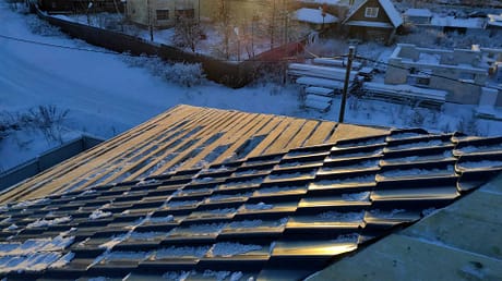 Вальмовая крыша с металлочерепицей в Кондакопшино 9 Вальмовая крыша с металлочерепицей в Кондакопшино