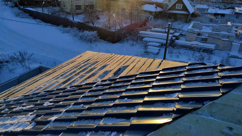 Вальмовая крыша с металлочерепицей в Кондакопшино 11 Вальмовая крыша с металлочерепицей в Кондакопшино