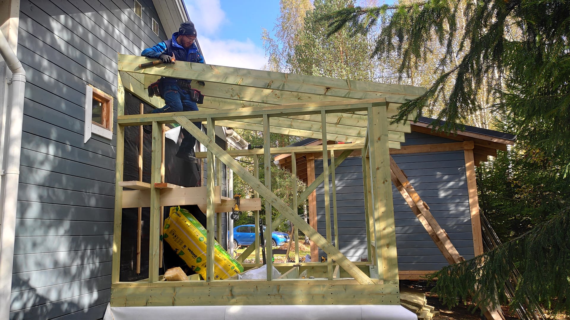 Пристройка к дому под ключ в СПб и Ленобласти 2 Каркасная пристройка к дому построенная бригадой плотников в Ленинградской области